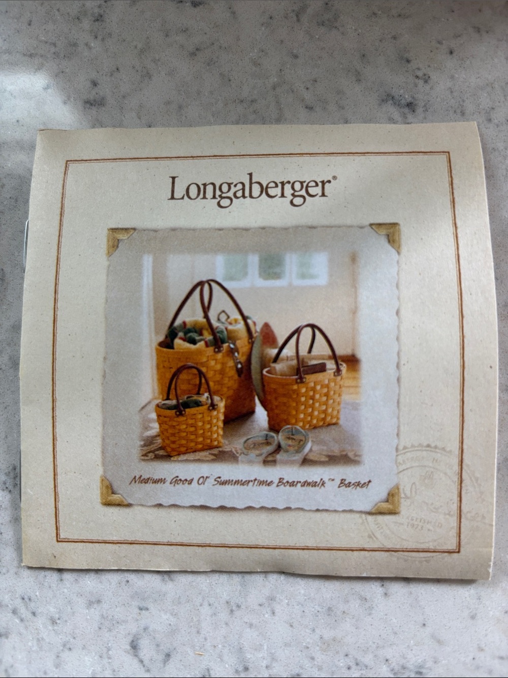 2001 Longaberger Medium Good Ol’Summertime Boardwalk Basket - Picture 15 of 16